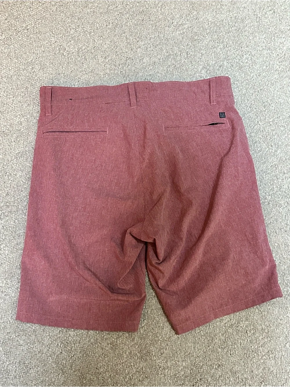 burnside Men's Flat-Front Shorts in Burgundy
